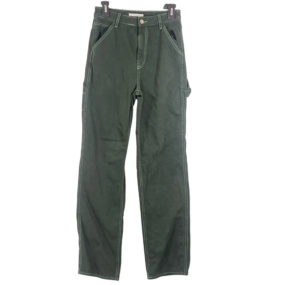 PacSun Green Utility Jeans 27 High Rise Streetwear Grunge Whimsigoth Punk Emo